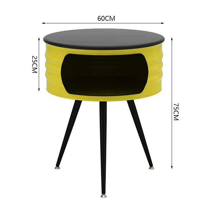 Modern Industrial Matte White Oil Drum 4-Piece Bistro Set: 1 Table & 3 Chairs