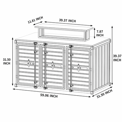 Industrial Container-Style Merchandise Display Table for Café, Coffee Shop & Retail Store