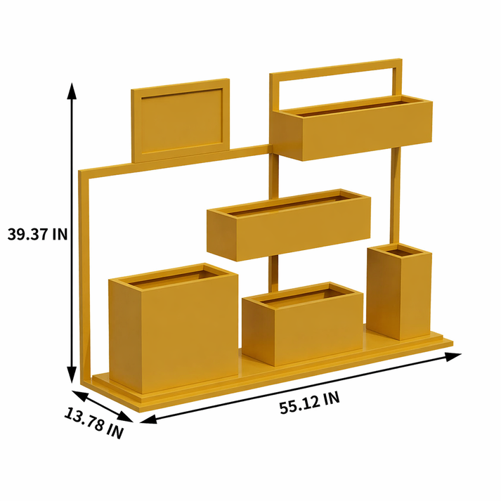 Industrial Steel Planter Box & Space Divider Set – Yellow & Black