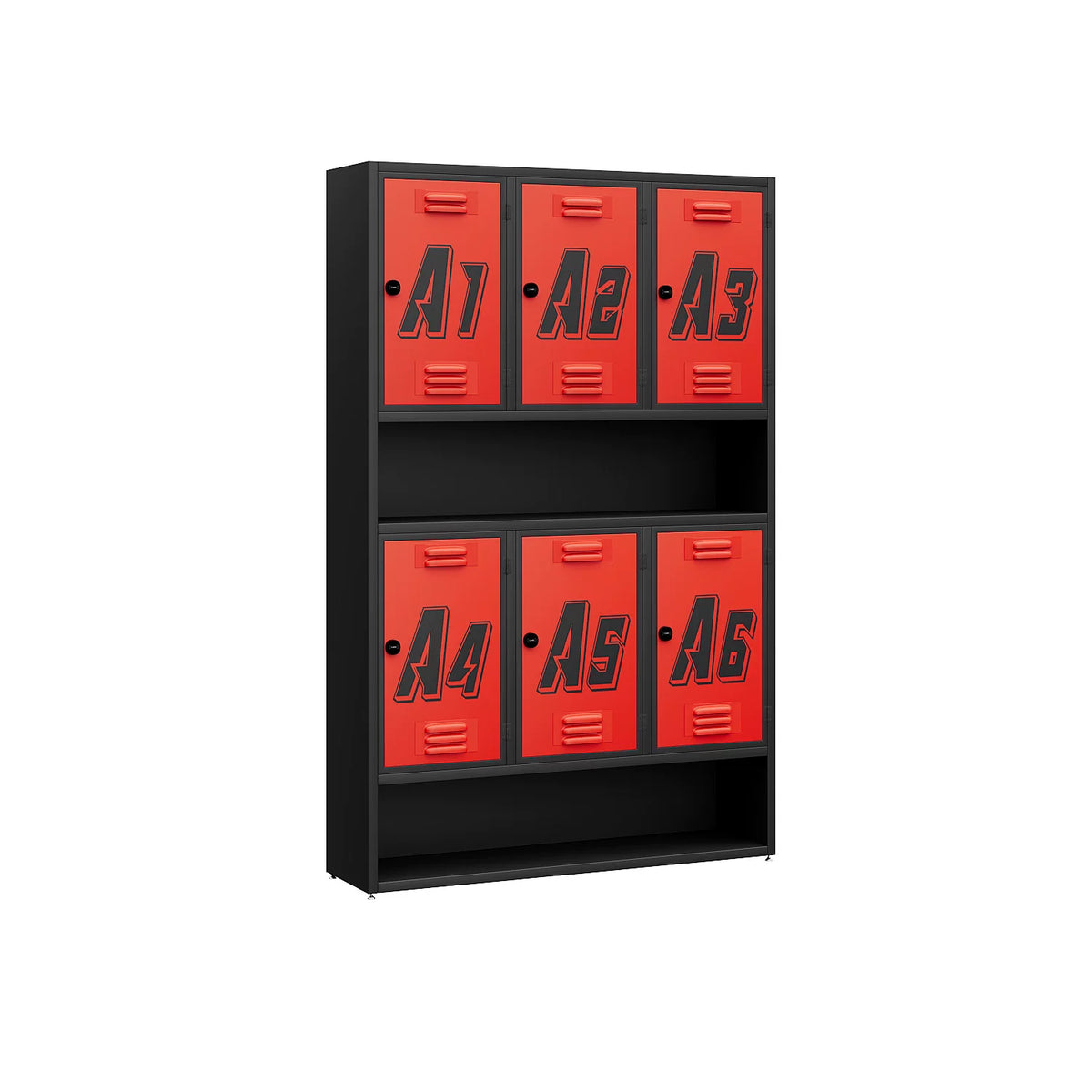 Commercial Gym & Fitness Locker with Open Display Shelf & Shoe Rack | Industrial CrossFit Member Storage Cabinet