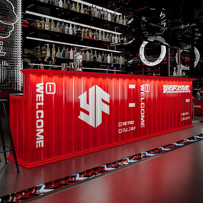 Industrial Container Bar Counter — Custom Commercial Bar Unit