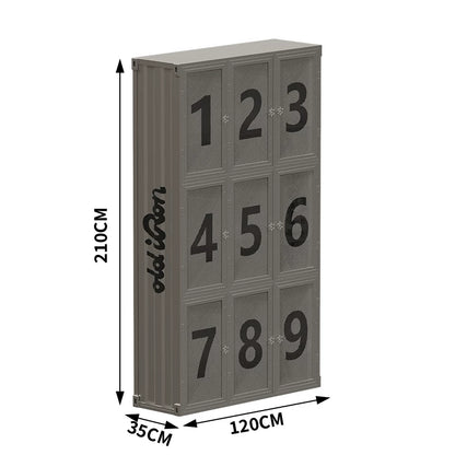 Industrial Container Wire Mesh Locker Cabinet | Motorcycle Helmet & Commercial Storage Unit with Stenciled Numbers