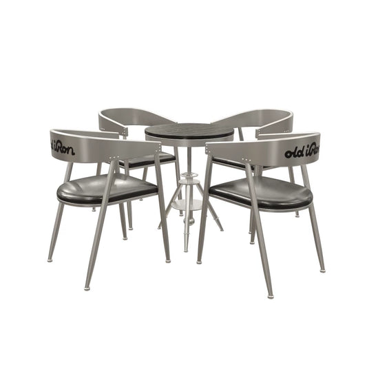 Industrial Metal Table & Chair Set | Commercial Seating for Bar, Café & Restaurant