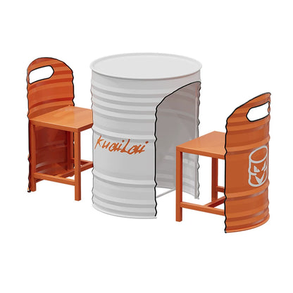 Oil Drum Table & 2-Chair Set | Industrial Bar Furniture for Café, Restaurant & Retail