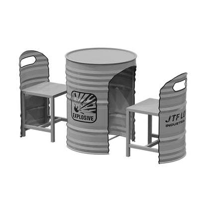 Oil Drum Table & 2-Chair Set | Industrial Bar Furniture for Café, Restaurant & Retail