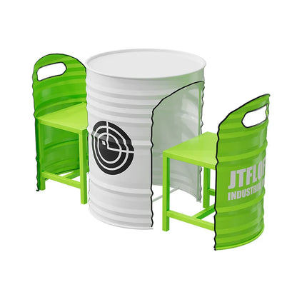 Oil Drum Table & 2-Chair Set | Industrial Bar Furniture for Café, Restaurant & Retail