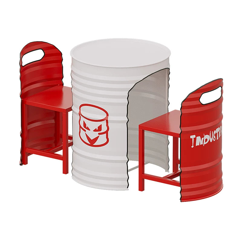Oil Drum Table & 2-Chair Set | Industrial Bar Furniture for Café, Restaurant & Retail