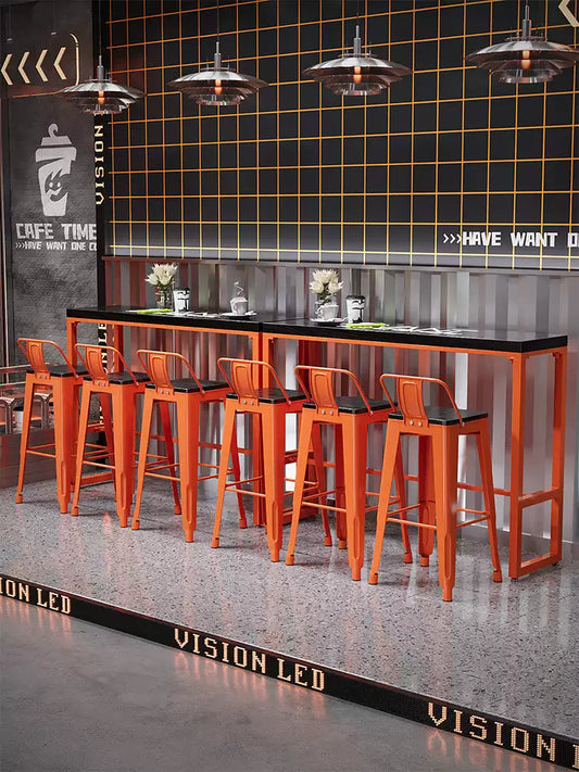 Industrial Wall Bar Table & Stool Set — Commercial Café & Restaurant Seating