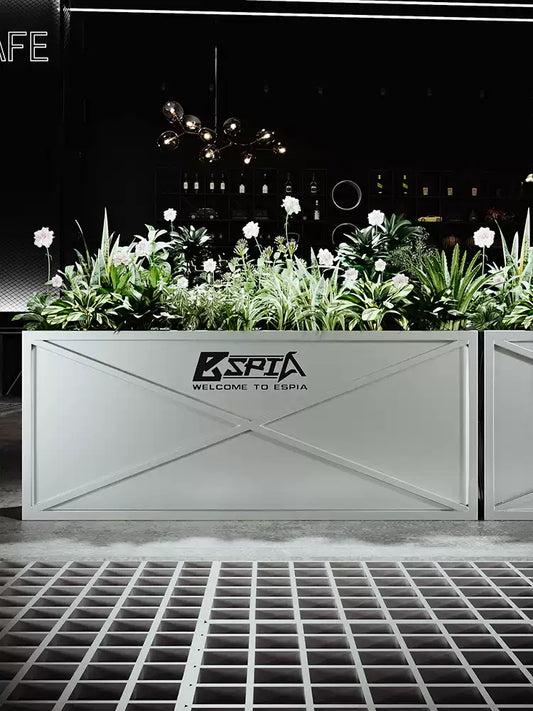 Industrial Steel Planter Box & Space Divider | Commercial Planter Trough for Café, Restaurant & Showroom