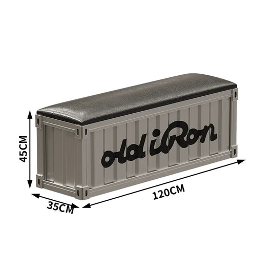 Industrial Container Storage Bench with Upholstered Seat