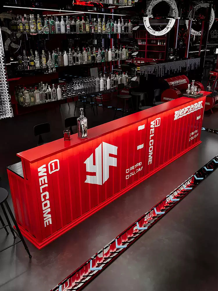 Industrial Container Bar Counter — Custom Commercial Bar Unit