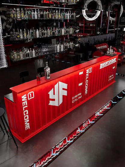 Industrial Container Bar Counter — Custom Commercial Bar Unit